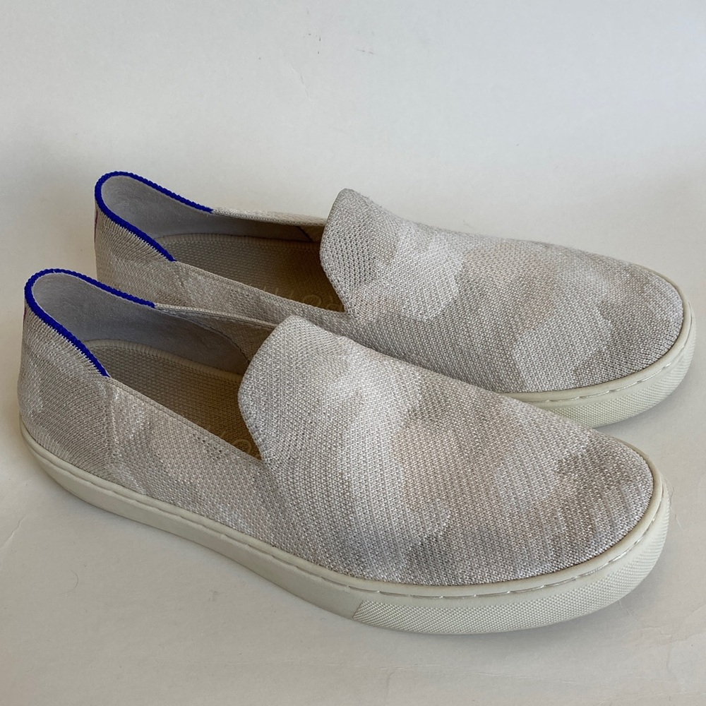 Rothy's The Original Slip On Sneakers Beige Camo Print Size 8 - Picture 2 of 16